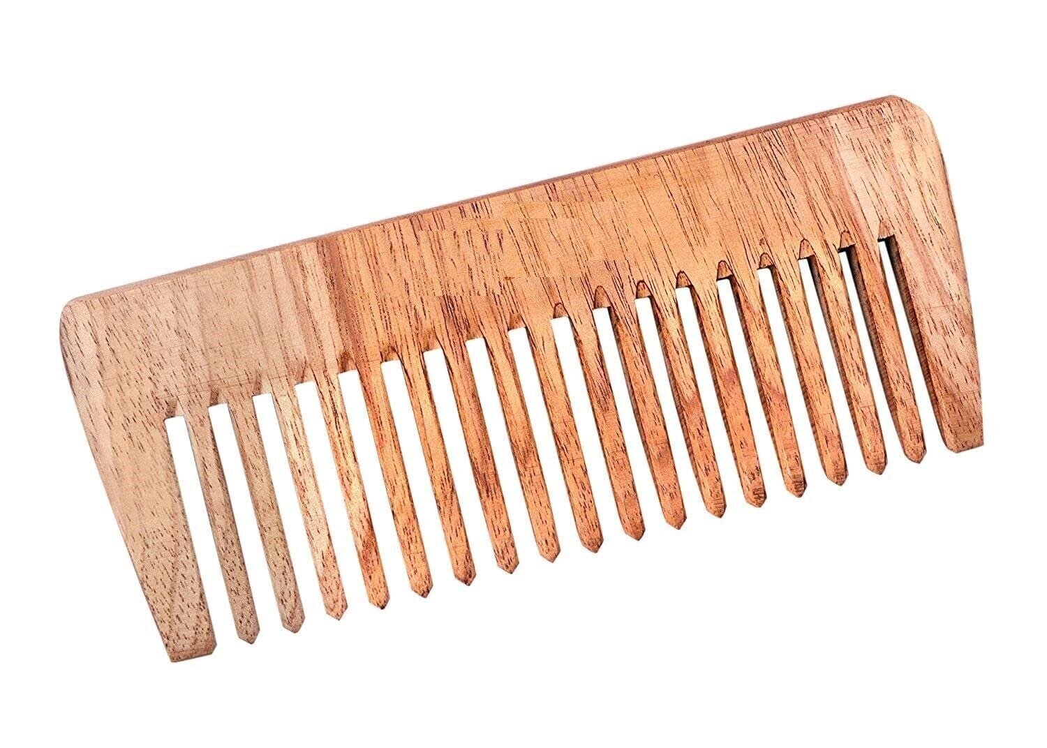 Neem Wood Anti-Dandruff Comb with Pure Cotton Pouch - Family Kit (Pack of 4) - Image 5