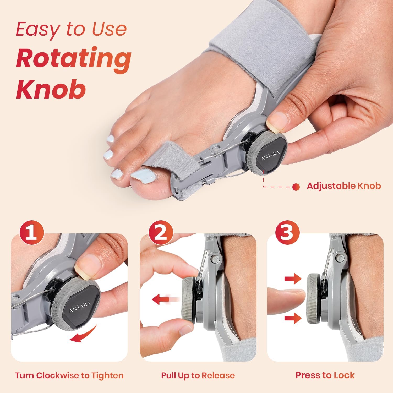 Bunion Corrector with Adjustable Splint & Rotating Knob - Image 5