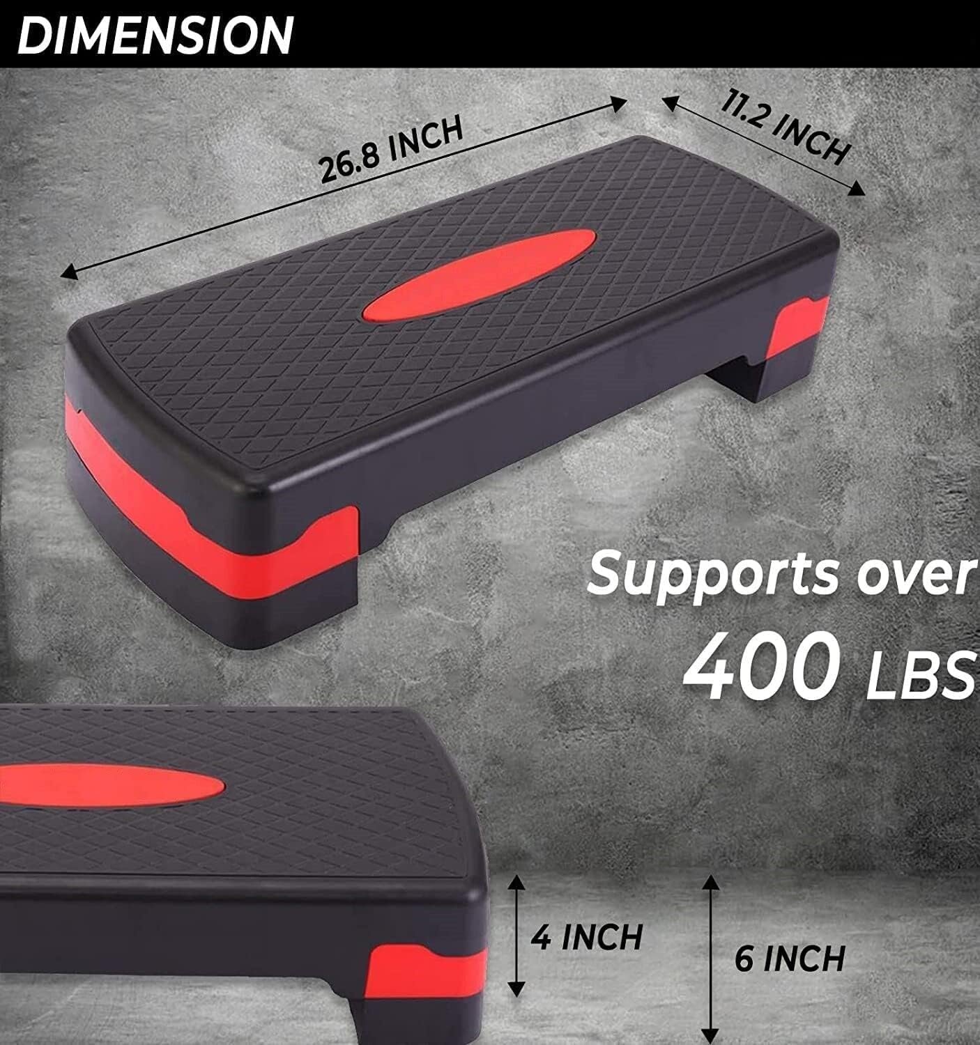 Adjustable Aerobic Stepper Multi Level/High Adjustment Fitness Stepper for Cardio - Image 2