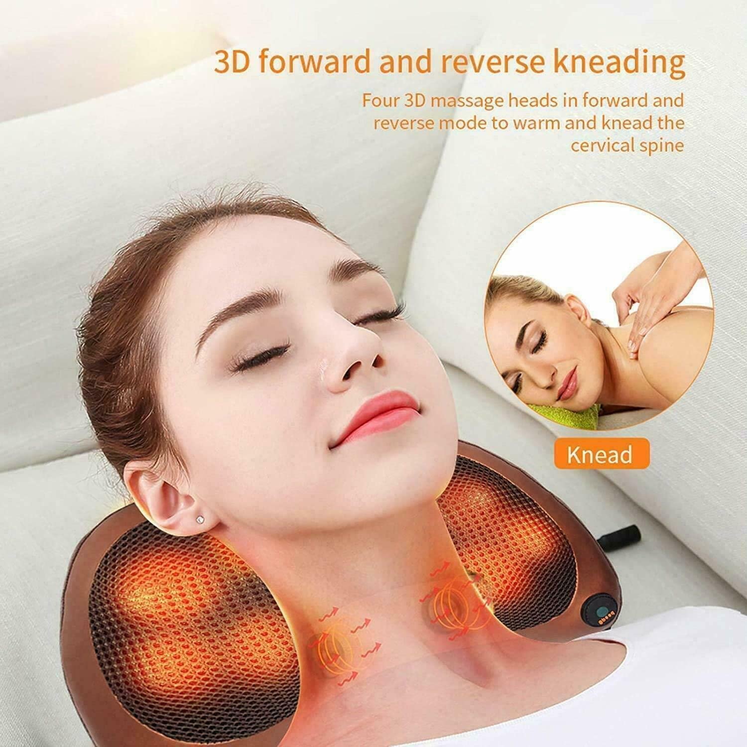 Electronic Neck Cushion Full Body Massager Pillow with Heat for Pain Relief - Image 3