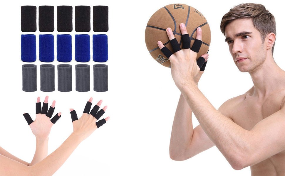 Finger Sleeves Protectors Thumb Brace 10Pcs Support Elastic Compression Protector for Relieving Pain, Arthritis,Trigger Finger, Sports (Grey), Free Size - Image 8