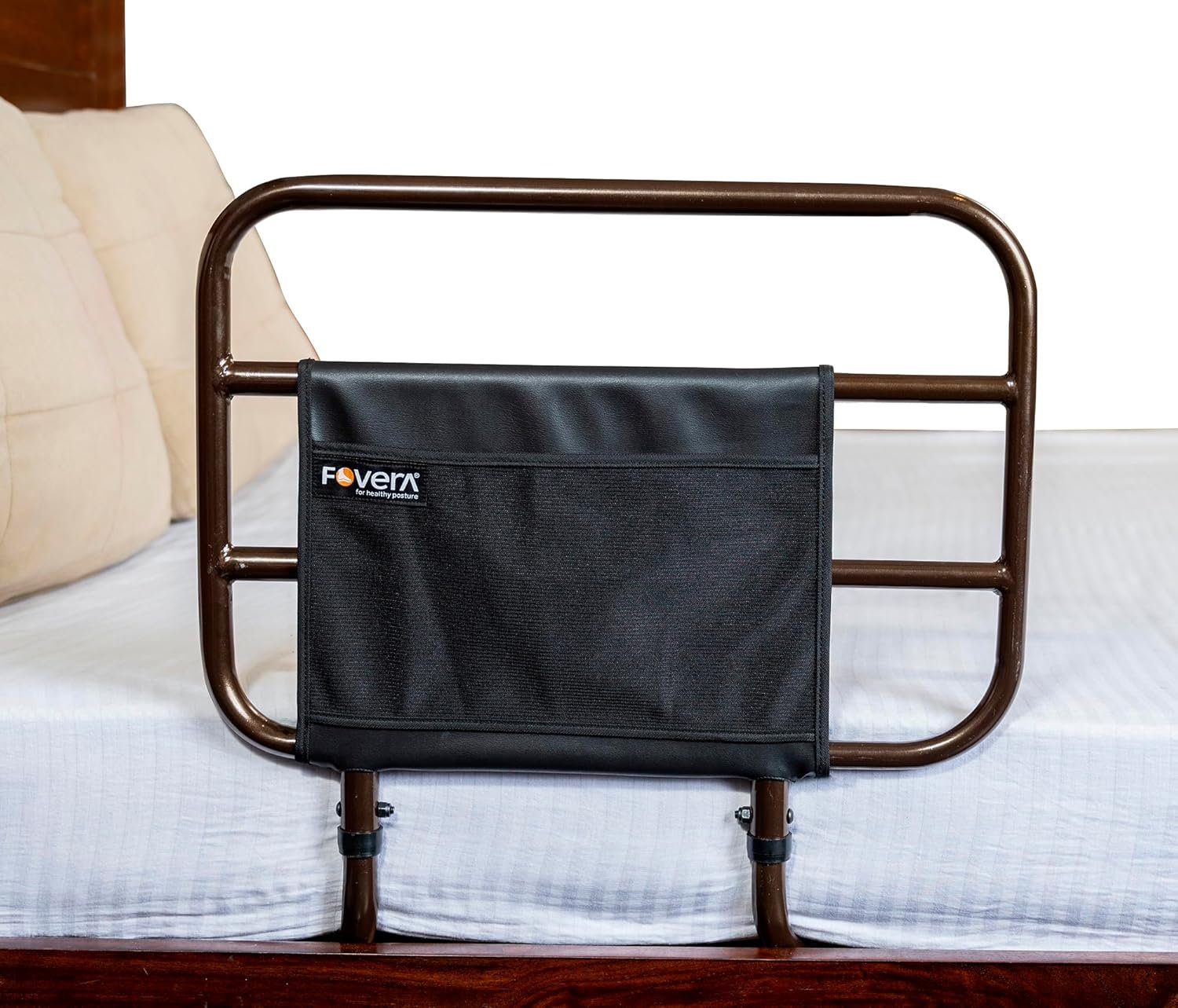 Adjustable Bed Safety Rail with Storage Pocket for Elderly - Image 2