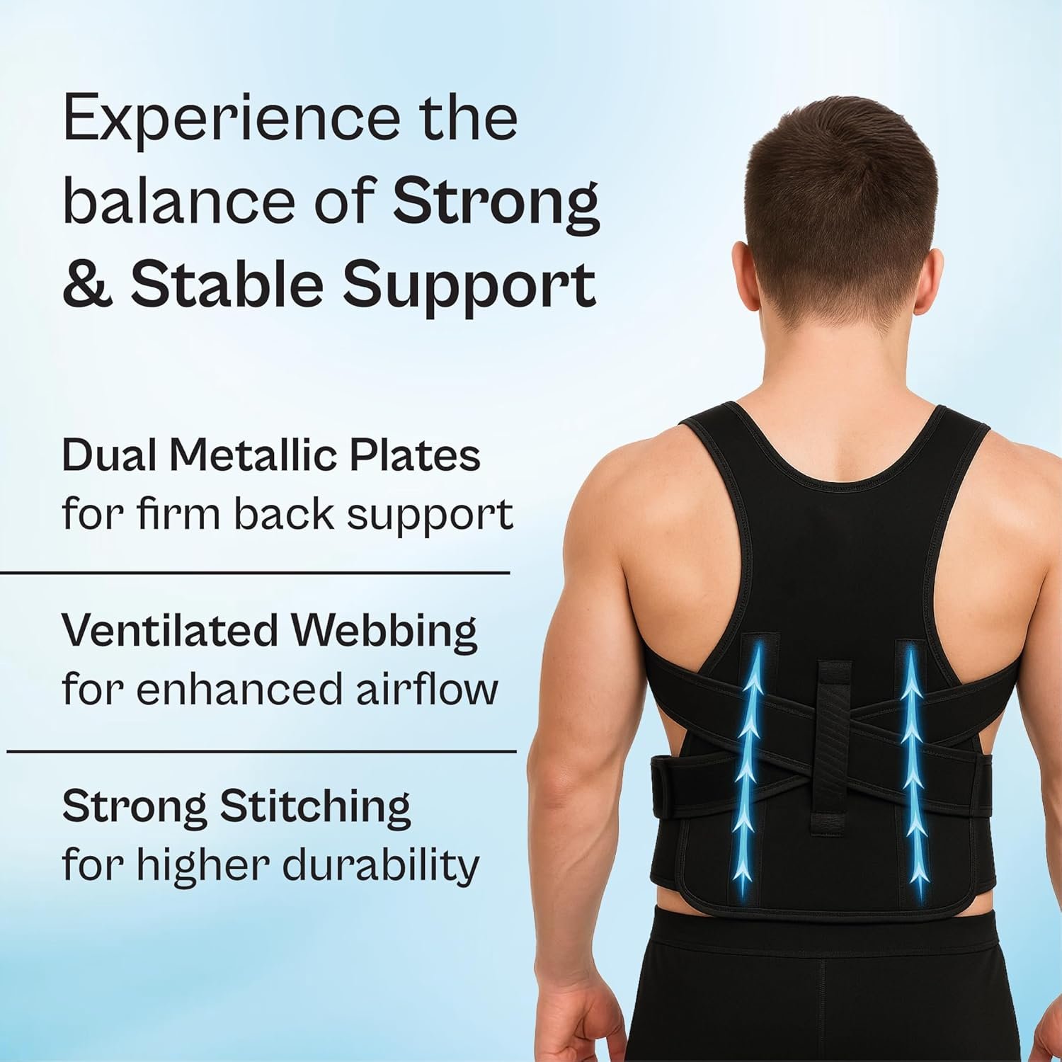 Posture Corrector with Dual Metallic Plates Spine Support - Image 3
