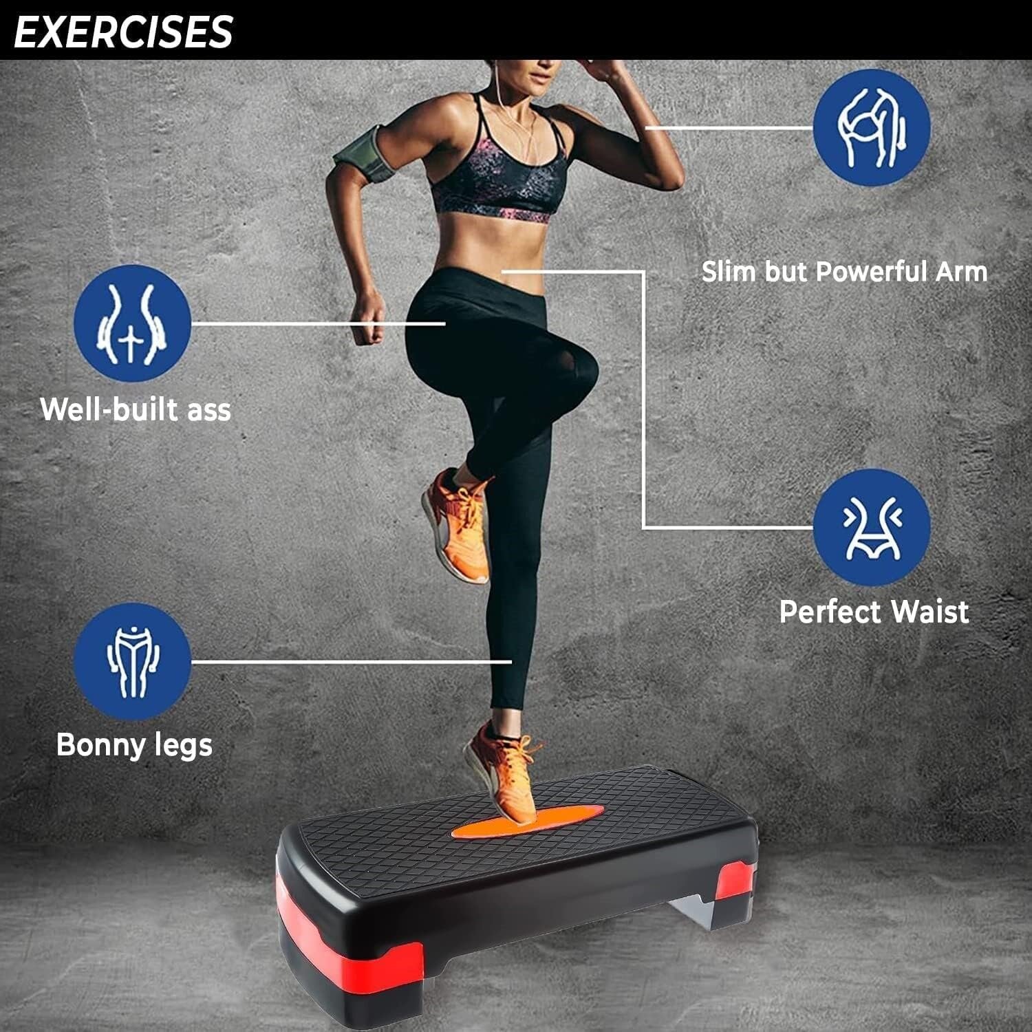Adjustable Aerobic Stepper Multi Level/High Adjustment Fitness Stepper for Cardio - Image 6
