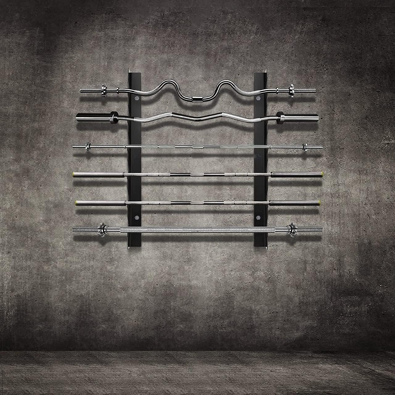Barbell Rack Bar Storag | Horizontal Barbell Wall Mount Bar Plate Storage Rack, Holds 6 Barbells - Image 3