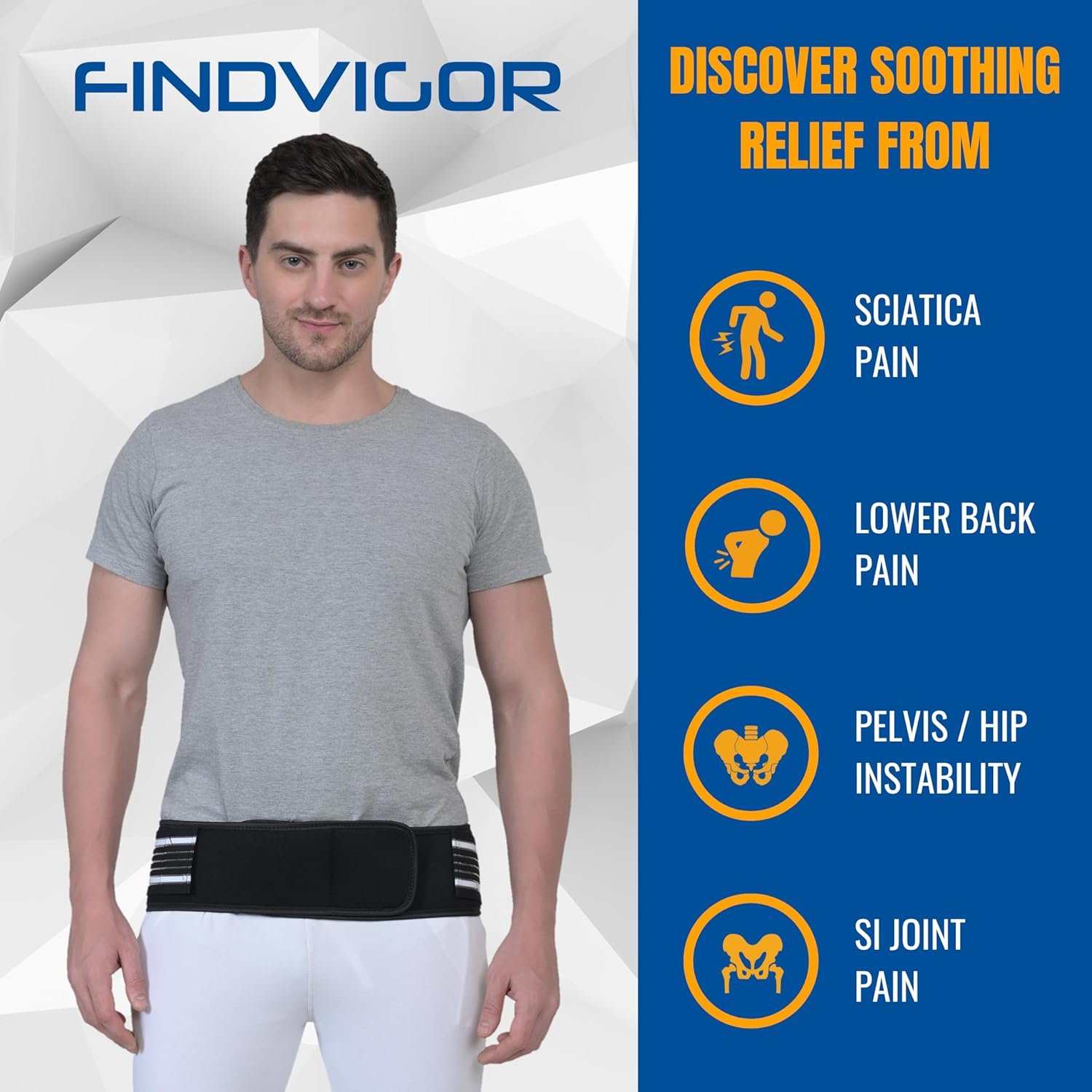 Sciatica Pain Relief Belt SI Joint Hip Support Brace - Image 2