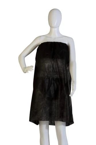 Disposable Waxing Gown Non Woven Black–Salon Spa Use Unisex Set of 60 - Image 2