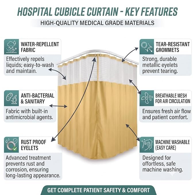 Hospital Curtains Beige Zigzag - Image 4
