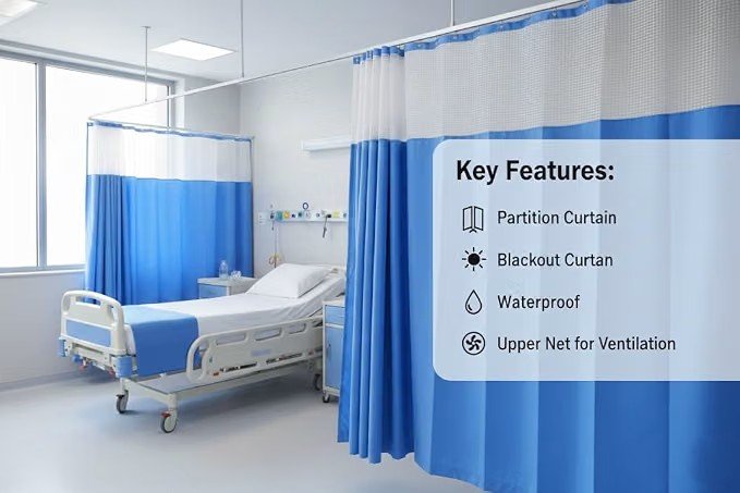 Hospital Curtains for ICU and Wards PVC Curtains, Opaque, Rod Pocket Curtains - Image 2